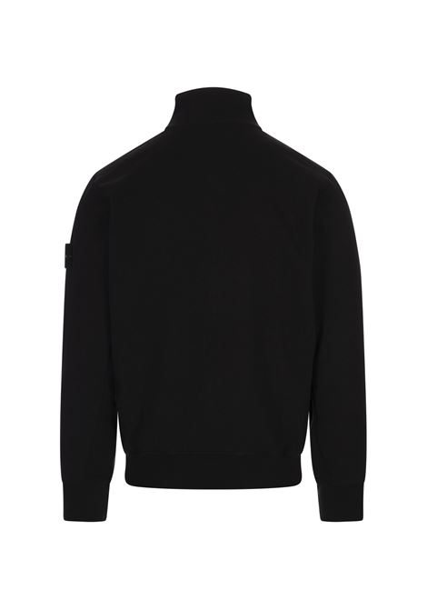 Felpa Full Zip Nero In Pile Di Cotone Malfilé Con Effetto OLD STONE ISLAND | K1S156100022-S0060V0029